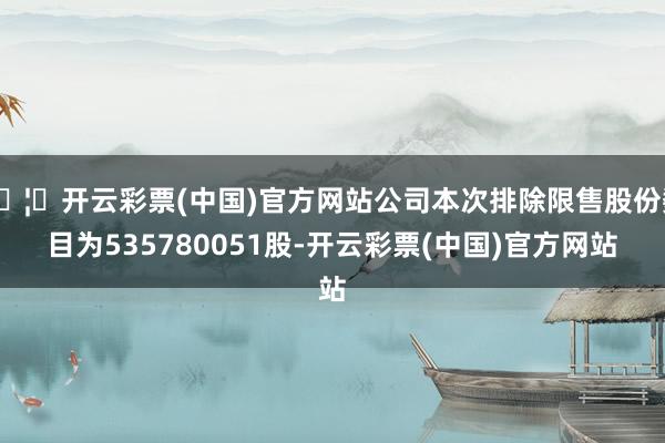 🦄开云彩票(中国)官方网站公司本次排除限售股份数目为535780051股-开云彩票(中国)官方网站