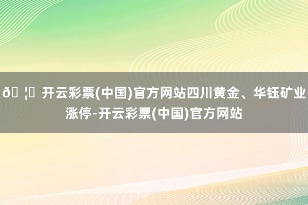 🦄开云彩票(中国)官方网站四川黄金、华钰矿业涨停-开云彩票(中国)官方网站