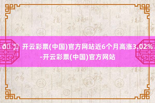 🦄开云彩票(中国)官方网站近6个月高涨3.02%-开云彩票(中国)官方网站
