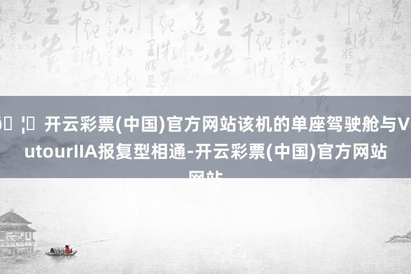🦄开云彩票(中国)官方网站该机的单座驾驶舱与VautourIIA报复型相通-开云彩票(中国)官方网站