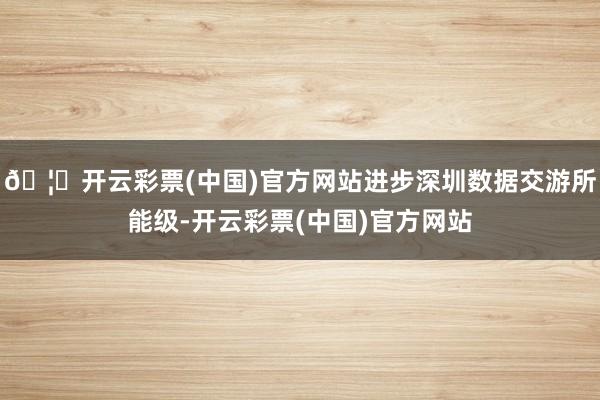 🦄开云彩票(中国)官方网站进步深圳数据交游所能级-开云彩票(中国)官方网站