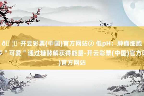 🦄开云彩票(中国)官方网站② 低pH：肿瘤细胞大多＂可爱＂通过糖酵解获得能量-开云彩票(中国)官方网站