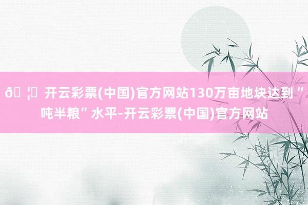 🦄开云彩票(中国)官方网站130万亩地块达到“吨半粮”水平-开云彩票(中国)官方网站