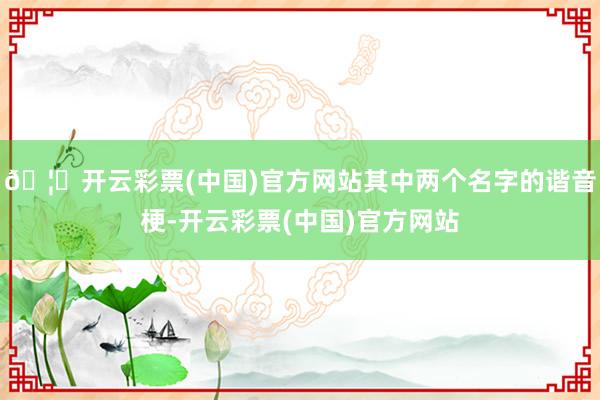 🦄开云彩票(中国)官方网站其中两个名字的谐音梗-开云彩票(中国)官方网站
