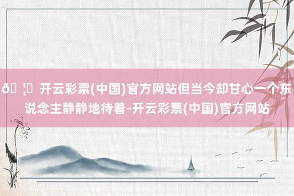 🦄开云彩票(中国)官方网站但当今却甘心一个东说念主静静地待着-开云彩票(中国)官方网站