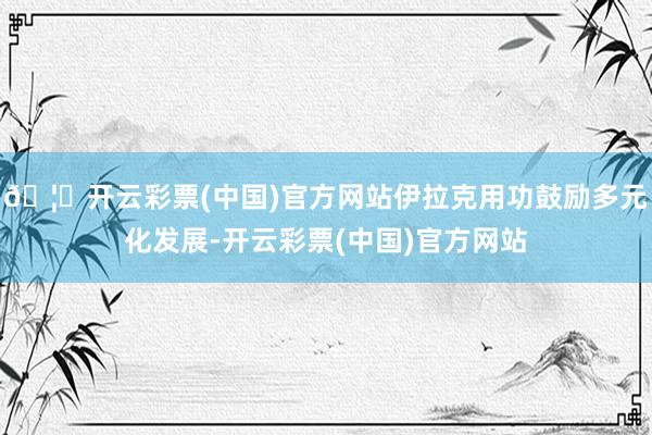 🦄开云彩票(中国)官方网站伊拉克用功鼓励多元化发展-开云彩票(中国)官方网站