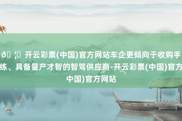 🦄开云彩票(中国)官方网站车企更倾向于收购手艺锻练、具备量产才智的智驾供应商-开云彩票(中国)官方网站