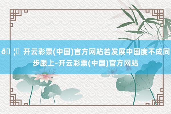 🦄开云彩票(中国)官方网站若发展中国度不成同步跟上-开云彩票(中国)官方网站